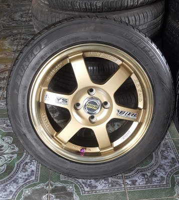 ล้อใหม่TE37 ขอบ15 4รู100 ยางเปอร์เช็นปี 15  4 ล้อ