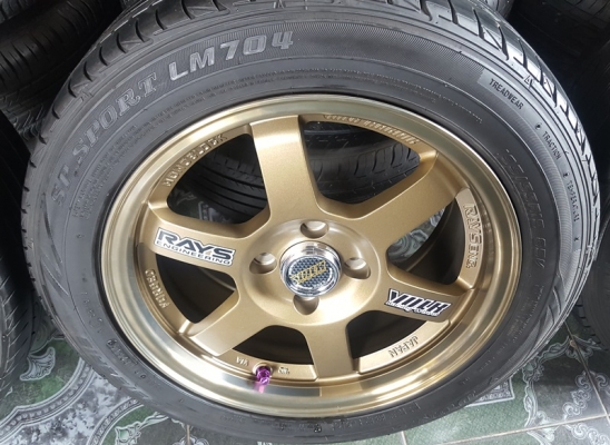 ล้อใหม่TE37 ขอบ15 4รู100 ยางเปอร์เช็นปี 15  4 ล้อ