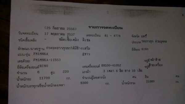 ขายรถสิบล้อดัมพ์ HINO 1M เครื่องเดิม 220 แรง 2 เพลา ปี 37 ดั๊มพ์ใหญ่ 15 ตัน กระบะดัมพ์สามมิตรแท้ ทะเบียนพร้อม