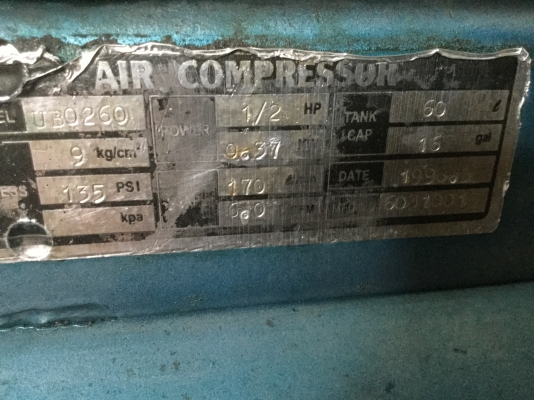ปั้มลม60 ลิตร มอเตอร์ มิตซู 1 แรง 4900บาท