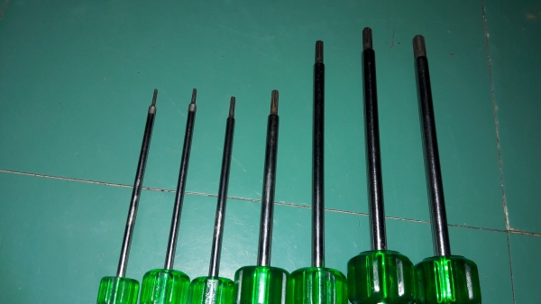 ขายไขควงหัวหกเหลี่ยมชุด7ตัวTAPARIA MADE IN INDIA.เก่าเก็บ