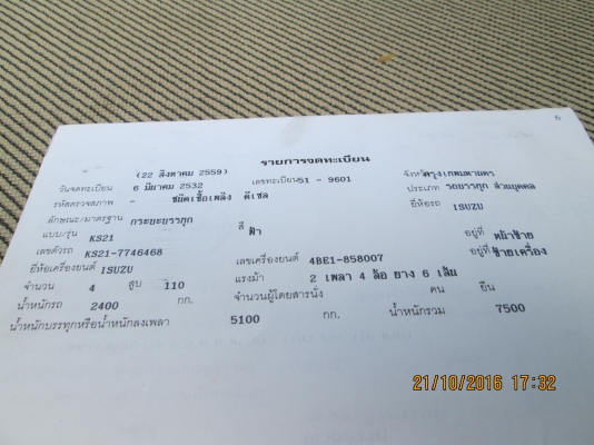 ขายรถ 6 ล้อ KS -21 สภาพดีมาก รถผมเอง เตรื่อง 4BE1-110แรง ขายรถ 6 ล้อ KS -21 สภาพดีมาก รถผมเอง เตรื่อง 4BE1-110แรง