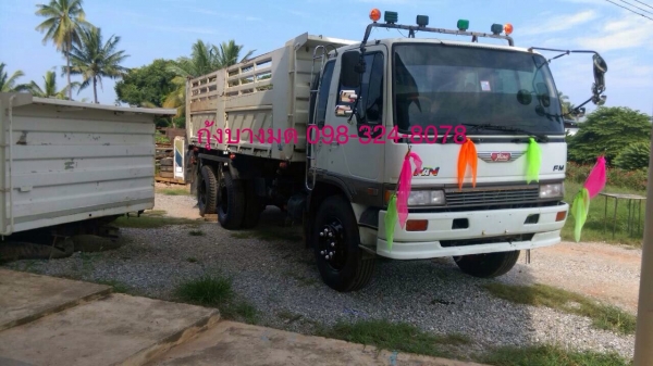 ขายรถสิบล้อดัมพ์ HINO 1M เครื่องเดิม 220 แรง 2 เพลา ปี 37 ดั๊มพ์ใหญ่ 15 ตัน กระบะดัมพ์สามมิตรแท้ ทะเบียนพร้อม
