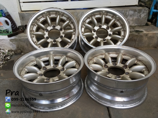 ล้อ กล้วย ขอบ 15 กว้าง 7 นิ้ว off 0 6 รู 139 เดิมๆ ขอบหนาๆ ไม่เคยใช้ในไทย