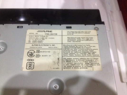 ALPINE VIE X07B เล่น HDD DVD MP3 IPOD BLUTOOTH 7นิ้วเก่าญี่ปุ่นเเท้สภาพสวย