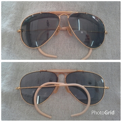 แว่นตาที่สุดแห่งนายพลแมคอาร์เธอร์  เลนส์ออโต้สีฟ้า  หายาก!  Vintage Ray-Ban Aviator MacArthur Outdoorsman USA