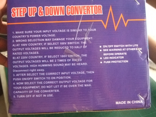 หม้อแปลงไฟจาก 200v/220V/240V ==> 100v ขนาด 2,000w ของ SUNDAR รุ่น ELECT-MAX T-2000