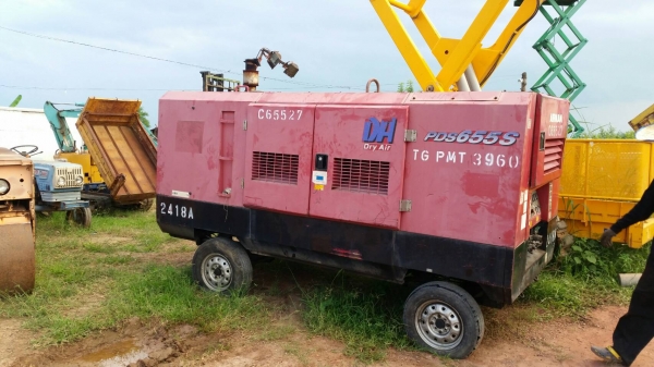 ขาย ปั๊มลม เครื่องปั๊มลม AIR COMPRESSOR ขนาดใหญ่ เครื่องลม เจาะบาดาล งานอุตสาหกรรม AIRMAN 655S (CFM)