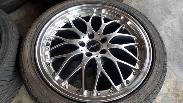 ล้อญี่ปุ่น European warwic mesh 5 รู 114 ขอบ 17 สภาพดีราคาเบาๆครับ