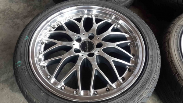 ล้อญี่ปุ่น European warwic mesh 5 รู 114 ขอบ 17 สภาพดีราคาเบาๆครับ