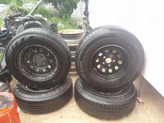 !! ล้อกระบะบรรทุก ทั้งชุด 4 ล้อ ใส่รถกระบะ 5 รู ล้อหน้า 195 R 14 ล้อหลัง 215 R14