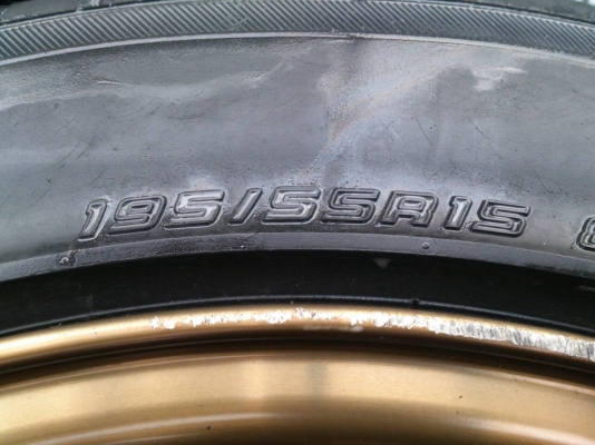 ขายแม็กTE37ขอบ15 หน้าตื่น7นิ้ว หลังลึก8นิ้ว พร้อมยางฟอลเคน195/55R15 ปี13 จำนวน 1 ชุด