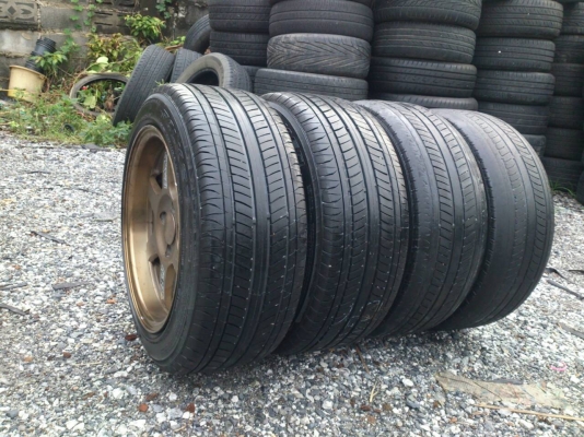 ขายแม็กTE37ขอบ15 หน้าตื่น7นิ้ว หลังลึก8นิ้ว พร้อมยางฟอลเคน195/55R15 ปี13 จำนวน 1 ชุด