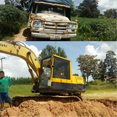 ขาย10ล้อหัวยาวคู่รถขุดแบ็คโค KOMATSU120-5 สภาพพร้อมทำงาน ช่วงล่างดี