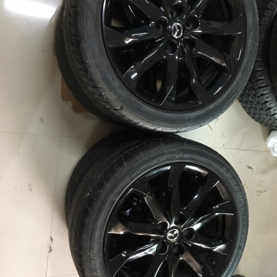 ขายล้อแม็กป้ายแดง Mazda 3 พร้อมยางขอบ 18 ปี 12  ยาง Dunlop ขนาด 225 45 18 ยางแถมไปครับ