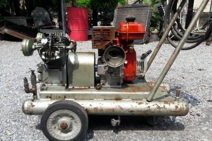 ปั๊มลม MEIJI เครื่อง  MITSUBISHI G3L-6  ถังคู่ เก่าญี่ปุ่น ราคา 12,000