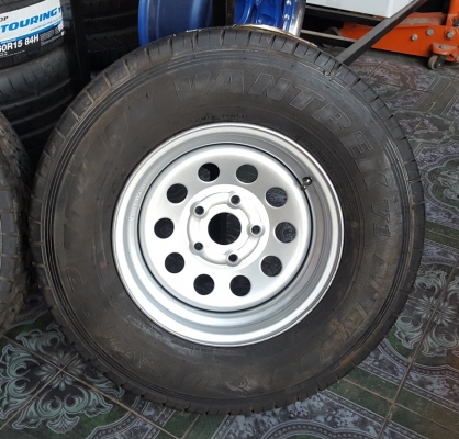 ขายล้อกะทะผ่าใหม่VIGO 5รูขอบ14x6.5 ยางใหม่ 2 ล้อ