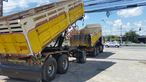 ขายรถพ่วงดัมพ์ Hino 500 เครื่อง 344 แรง ปี 54 กระบะดัมพ์อู่ซีทีทรัค ลูก 3 เพลาแท้ ยาง 80\% รถพร้อมใช้งาน