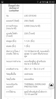 ปั๊มน้ำ Luckystar Model LSC-251EA  220V