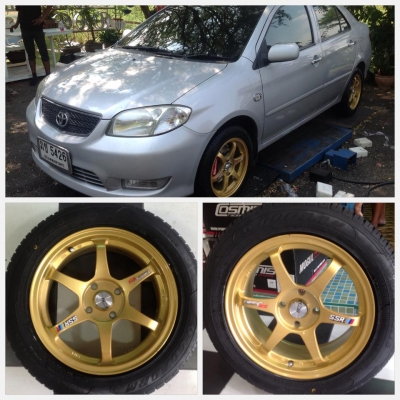 ขายล้อแม็กของใหม่ ssr type c rs 15"x6.5" 4/100 et38 +ยางใหม่ 15000 บาท(081-3747940)