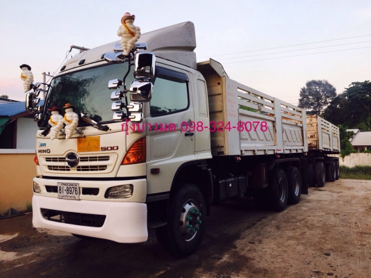 ขายรถพ่วง Hino เครื่อง 344 แรง ปี 55 กระบะดัมพ์สามมิตร ลูก 3 เพลาแท้ คัทซีสวย ภายในครบ ยางดี ทะเบียนพร้อม