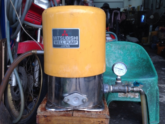 ขายปั้มน้ำอัตโนมัติ Mitsubishi 100W ถังสแตนเลส รุ่นตัวเล็ก สภาพสวย วิ่งนิ่ม ตรวจเช็คเเรงดันเรียบร้อยไม่มีรั่วซึม พร้อมใช้งาน