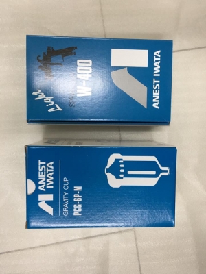 ขายปืนพ่นสี ยี่ห้อ Iwata รุ่น w-400 พร้อมถ้วย 600ml. (มีขนาดหัว 1.3,1.4 mm.)