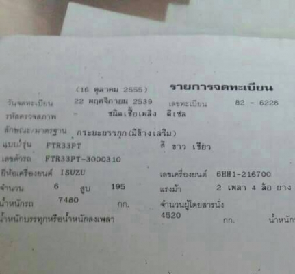 ปรับราคาใหม่เหลือ 655,000บ หกล้อ อีซูชุ Dega195ปี40แอร์ พ.้้เวอร์ ทิ๊ฟฟี้ ช่วงยาว7.20ม สภาพดีเดิมๆสวยกิ๊ปตลอดคันพร้อมใช้ ทะเบียนพร้อมโอน ปรับราคาใหม่เหลือ 655,000บ หกล้อ อีซูชุ Dega195ปี40แอร์ พ.้้เวอร์ ทิ๊ฟฟี้ ช่วงยาว7.20ม สภาพดีเดิมๆสวยกิ๊ปตลอดคันพร้อมใช้ ทะเบียนพร้อมโอน