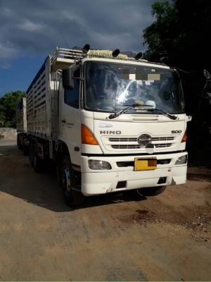 ขาย HINO 380 พ่วงแม่ลูก กระบะเนียมคอกเกษตรดั๊ม อู่  ธนิกลการ รถปี 54