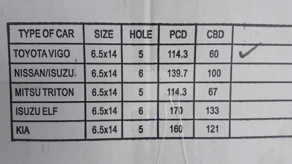 ขายล้อกะทะผ่า 14 หน้า 6.5 VIGO ใบละ1500