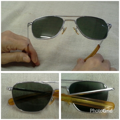 แว่นตาวินเทจเสืออากาศยุค &#039;70s ราชสีห๋เงิน! Original RANDOLPH handmade in USA หายาก!