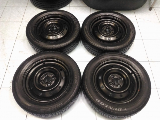 ล้อกะทะ ขอบ15 พร้อมยางดันลอป sp2030  185 60 15 ผลิตปี 2012 ยางสวย กะทะสวย ขายถูก ทั้งชุด 1,800 บาท NET ยกหน้าร้านค่ะ