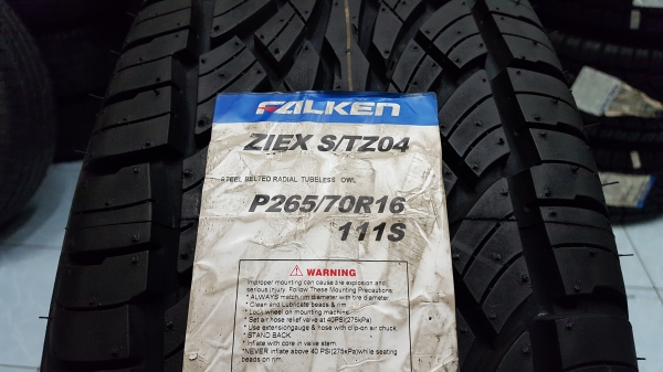 ยางใหม่ Falken Ziex s tz04 265 70 16 ปลายปี 15 ทั้งชุด 10,000 NET พร้อมถอด ถ่วง ใส่ฟรี