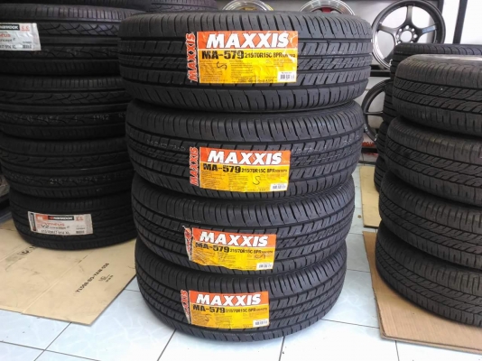 ยางใหม่ Maxxis MA579  215 70 15 ผลิตปี 2016 ยางไทย ผ้าใบ 8 ชั้น บรรทุกดี ขายถูก 4 เส้น 8000.- *** ใส่ ถ่วงฟรี ค่ะ***