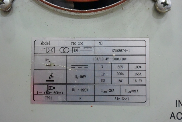 เครื่องเชื่อมอาร์กอน เชื่อมได้ 2 ระบบ 200 A ยี่ห้อ Rilon รุ่น TIG200M สภาพดี มีสายเชื่อมอาร์กอน