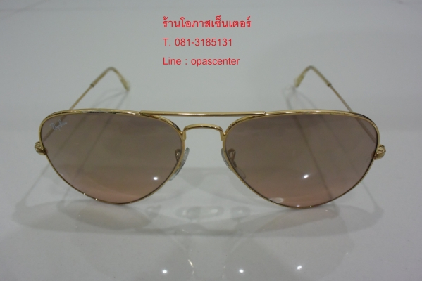 แว่นกันแดด RAYBAN กรอบทอง RB3025 AVIATOR LARGE METAL 001/3E 58#14 2N Pink Gold ของแท้ มีซองแว่น ส่งฟ