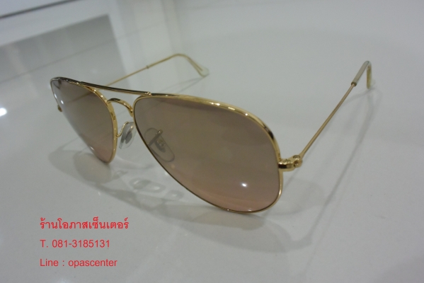 แว่นกันแดด RAYBAN กรอบทอง RB3025 AVIATOR LARGE METAL 001/3E 58#14 2N Pink Gold ของแท้ มีซองแว่น ส่งฟ