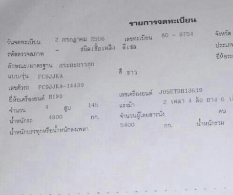 ขาย 935,000บ หกล้อ ฮีโน่ ซีรี500 FC9J-150ปี56ช่วงยาว5.60ม สภาพดีสวยบางเดิมพร้อมใช้งาน ทะเบียนพร้อมโอน