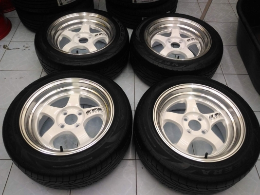 ล้อแม็ก S1r ขอบ 15(ใหม่แกะกล่อง) พร้อมยาง Corsa 195 55 15 ปลายปี 14 ยางยังสวย ล้อใหม่ๆขายถูกๆ ทั้งชุด 8,200.- NET ใส่ถ่วงฟรี ส่งทั่วไทยค่ะ