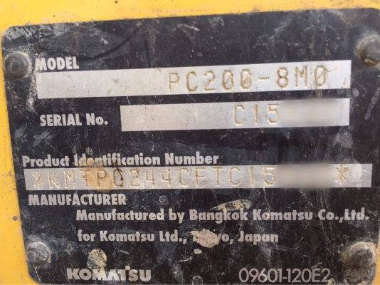 ขายดาวน์รถแบคโฮ KOMATSU PC200-8MO ทำ 3050ชั่วโมง สนใจโทร 081-970-1072