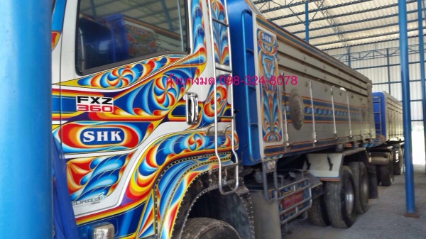 ขายรถพ่วงดัมพ์ ISUZU เครื่อง 360 แรง ปี 56 ดัมพ์มิเนียมอู่สหกิจ ลูก 3 เพลาแท้ รถมือเดียว ไมล์สองแสน ทะเบียนพร้อม