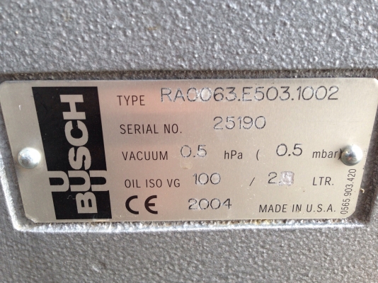 ขายปั้มแว็กกั้มสุญญากาศ Busch 3HP. 380V made in USA สภาพสวยมาก วิ่งนิ่ม พร้อมใช้งาน