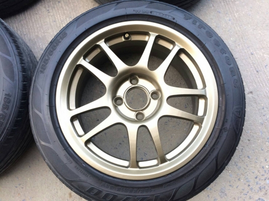 แม๊กขนาด 4 รู100  ขอบ 15 พร้อมยาง 185/55R15 ชุด 4 ล้อ tel.081-427-3941