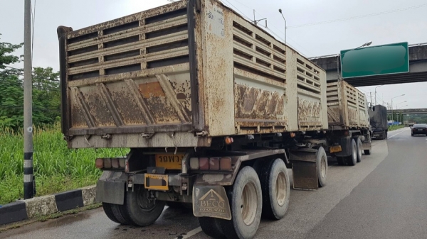 ขาย ISUZU 360 พ่วงแม่ลูกดั๊ม กระบะเหล็กสามิตร รถปี 56