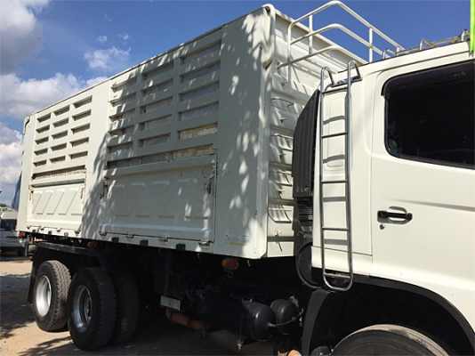 ขายรถพ่วง HINO 380 ซีรีส์500 ปี 56 ดั้มสามมิตร ยางดี ลูกสามเพลายาว 6.50 เมตร