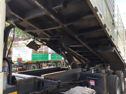 ขายรถพ่วง HINO 380 ซีรีส์500 ปี 56 ดั้มสามมิตร ยางดี ลูกสามเพลายาว 6.50 เมตร