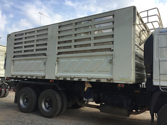 ขายรถพ่วง HINO 380 ซีรีส์500 ปี 56 ดั้มสามมิตร ยางดี ลูกสามเพลายาว 6.50 เมตร