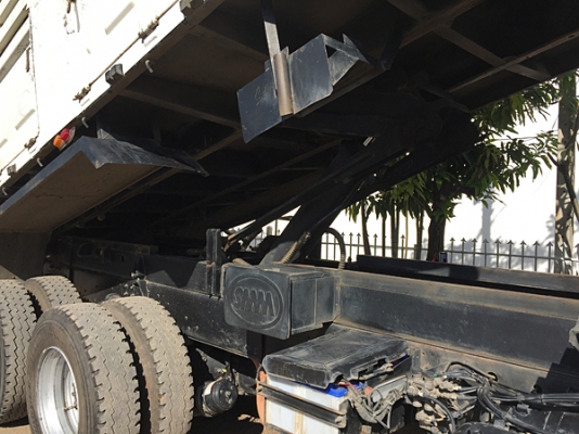 ขายรถพ่วง HINO 380 ซีรีส์500 ปี 56 ดั้มสามมิตร ยางดี ลูกสามเพลายาว 6.50 เมตร