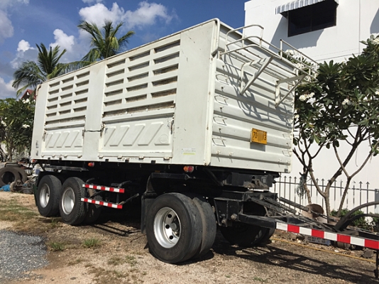 ขายรถพ่วง HINO 380 ซีรีส์500 ปี 56 ดั้มสามมิตร ยางดี ลูกสามเพลายาว 6.50 เมตร