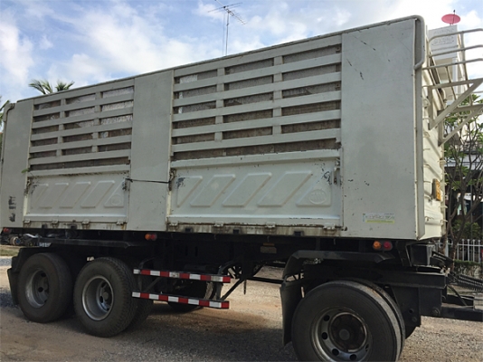 ขายรถพ่วง HINO 380 ซีรีส์500 ปี 56 ดั้มสามมิตร ยางดี ลูกสามเพลายาว 6.50 เมตร